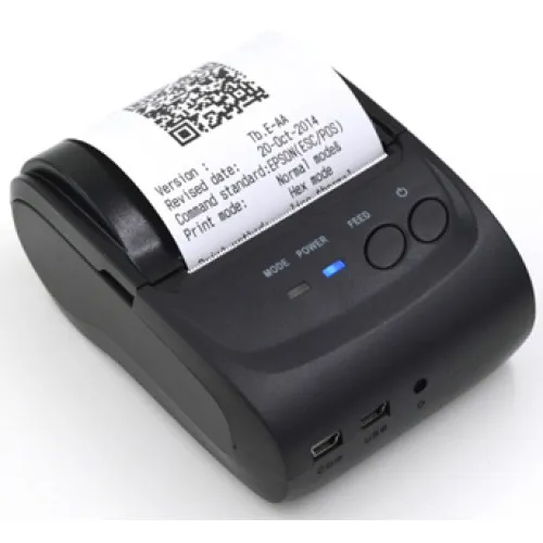 Black Copper BC-P58B Portable Thermal Printer – 58mm Mobile Receipt Printer, 80mm/sec, RS232/USB/Bluetooth, 203 DPI, Battery-Powered
